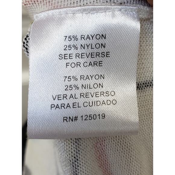 Joseph A. Sweater Womens 1X White Geo Print Rayon Cowl Neck Sleeveless Pullover - Picture 6 of 11